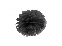 Papírová načechraná dekorace - černá